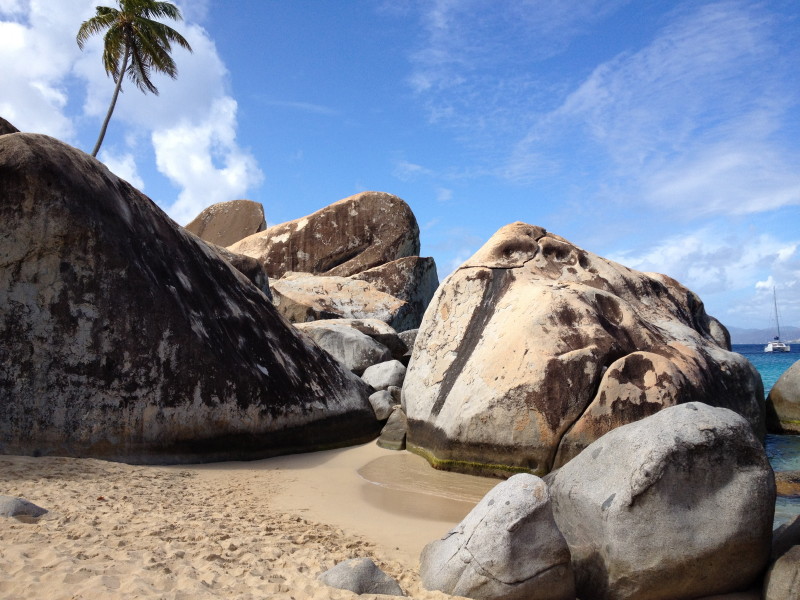 These boulders are located right at the base of the trail to The Baths and are great for climbing
